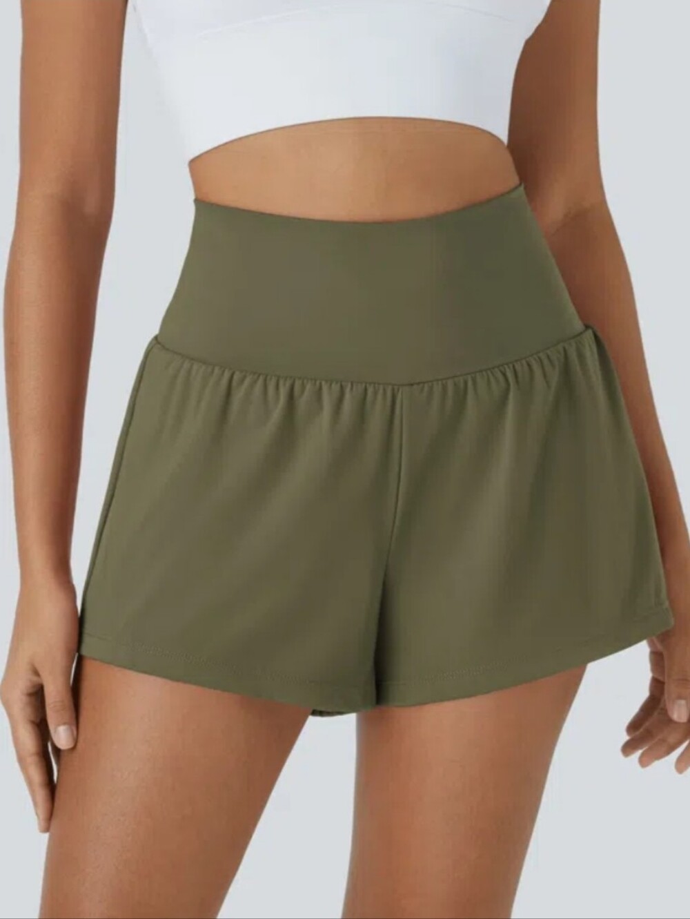 HALARA Olive High-Waist Athletic Shorts